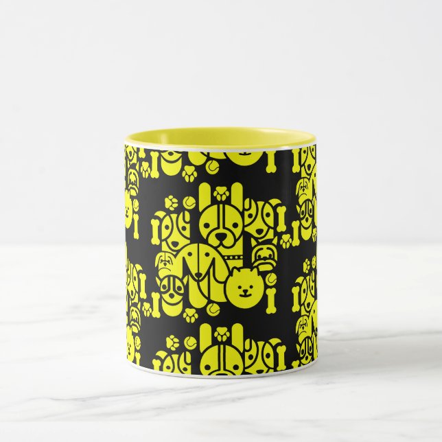 Dog Themed Gemustert Tasse (Zentrum)