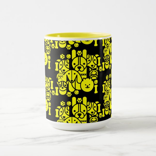 Dog Themed Gemustert Tasse (Zentrum)