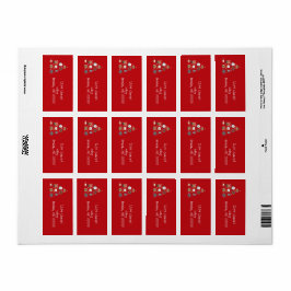 Dog Themed Red Christmas Adressaufkleber