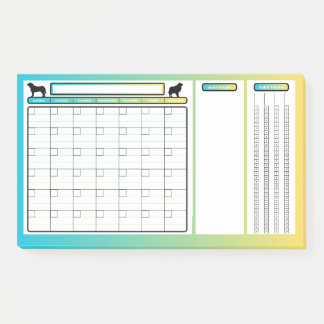 Dog Themed Undated Monthly Calendar Post-It Notes Klebezettel