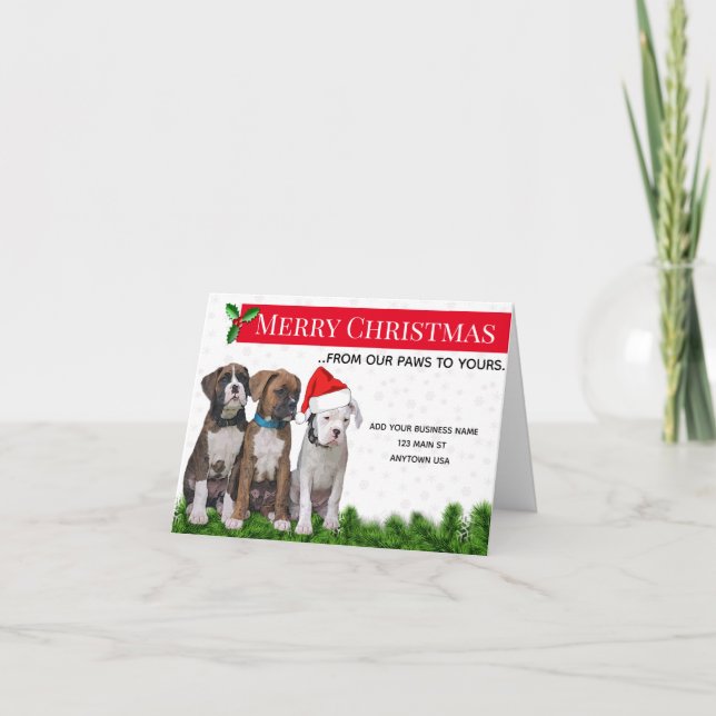 Dog Themed Weihnachtskarten, Pet Business Dankeskarte (Vorderseite)