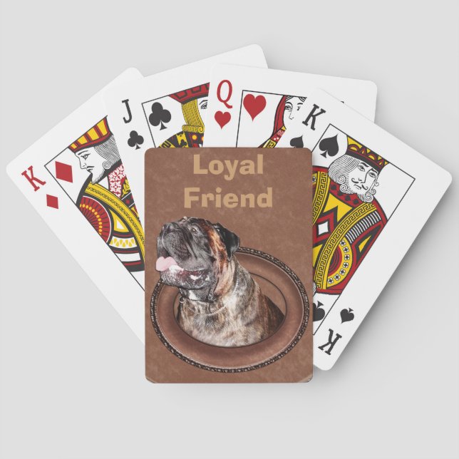 Dog-Themen Spielkarten mit riesigem BullMastiff (Rückseite)