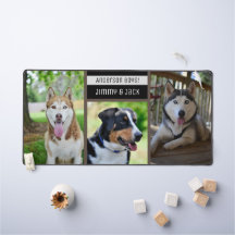 Dog Three Fotos Elegante Custom Collage Desk Mat