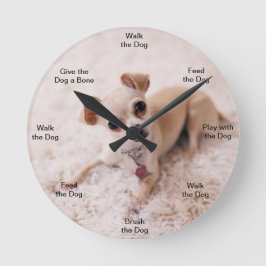 Dog Time Wall Clock Chihuahua Runde Wanduhr