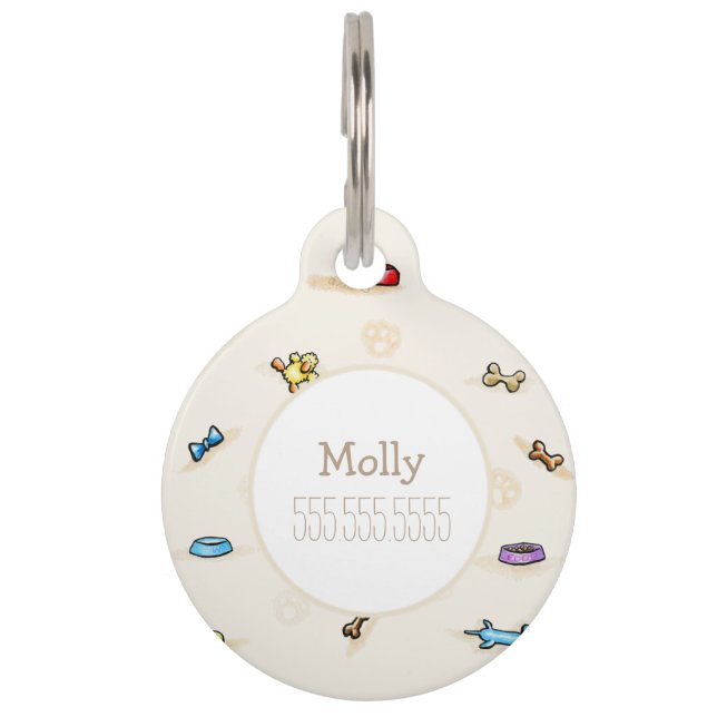 Dog Toy Land Personalisiert Tiernamensmarke (Vorderseite)