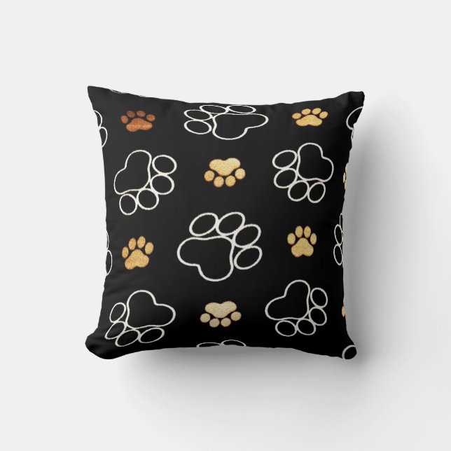 Dog Tracks Throw PIllow Kissen (Vorderseite)