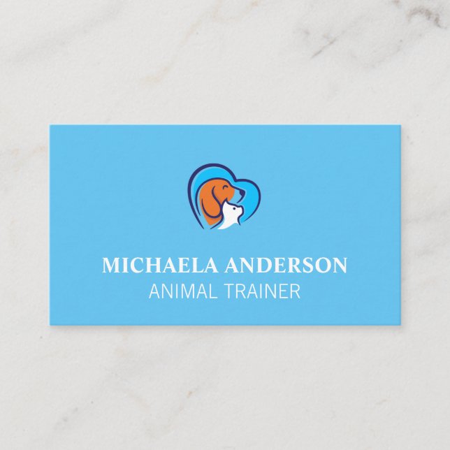 Dog Trainer | Animal Services Business Card Visitenkarte (Vorderseite)