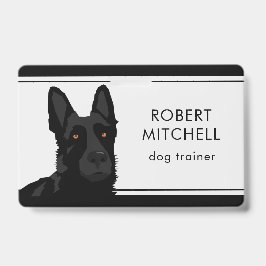 Dog Trainer Black German Shepherd Abzeichen Ausweis