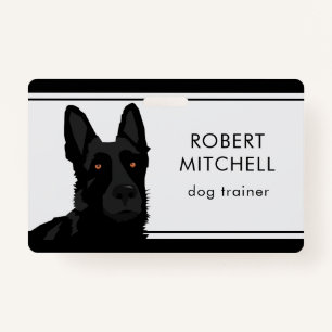 Dog Trainer Black German Shepherd Abzeichen Ausweis