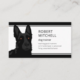 Dog Trainer Black German Shepherd QR Code Visitenkarte