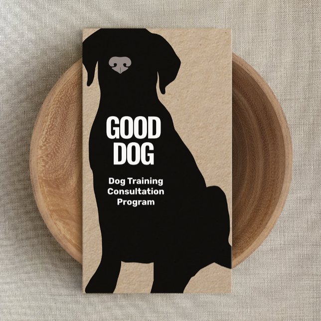 Dog Trainer Black Lab Kraft Business Card Visitenkarte (Von Creator hochgeladen)