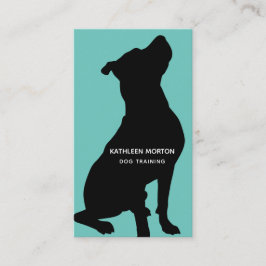 Dog Trainer Black Silhouette Visitenkarte