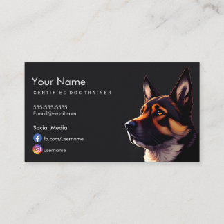 Dog Trainer Business Card mit deutschem Schäferhun Visitenkarte