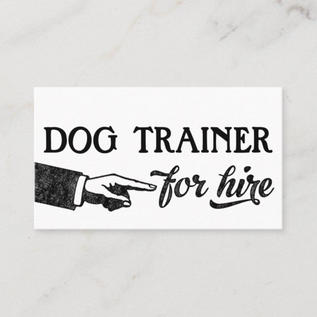 Dog Trainer Business Cards - Cool Vintage Visitenkarte (Vorderseite)