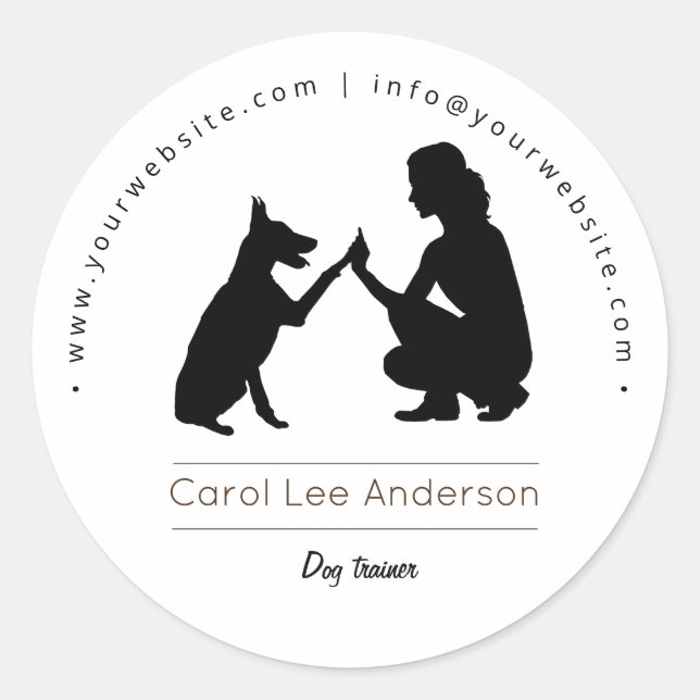 Dog-Trainer/Dog-Training Runder Aufkleber (Vorderseite)