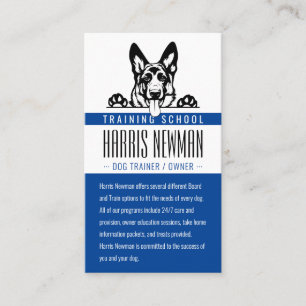 Dog Trainer Dog Training School Deep Blue Visitenkarte