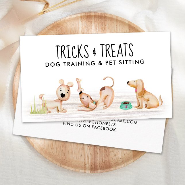 Dog Trainer Haustier Sitter Hund Groomer Wasserfar Visitenkarte (Von Creator hochgeladen)