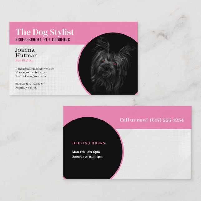 Dog Trainer | Hunde-Stylist-Visitenkarte Visitenkarte (Vorne/Hinten)