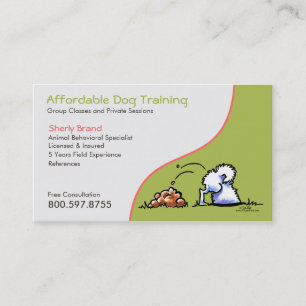 Dog Trainer Pet Business Naughty Samoyed Visitenkarte
