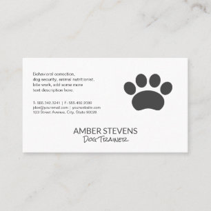 Dog Trainer   Sitter   Paw Print Visitenkarte