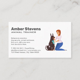 Dog Trainer   Sitter   Weiblicher Hund Visitenkarte