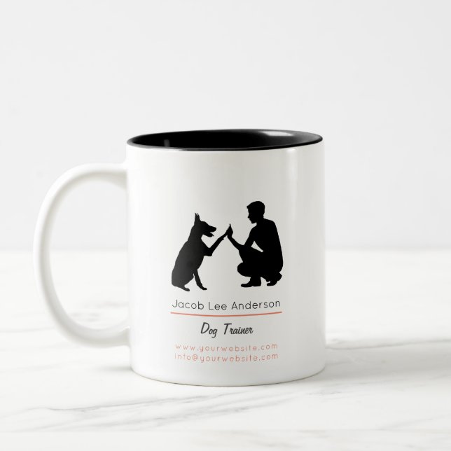 Dog trainer  Two-Tone coffee mug Zweifarbige Tasse (Links)