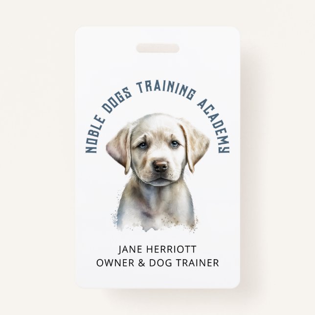 Dog Trainer Welpe Foto QR Code Ausweis (Vorderseite)