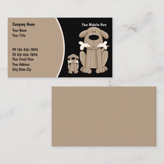 Dog Training Business Cards Visitenkarte (Vorne/Hinten)