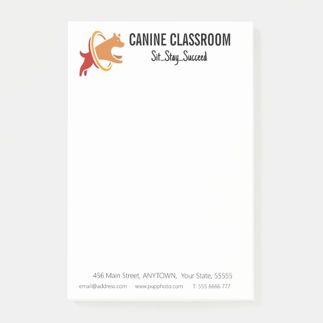 Dog Training Business Custom Post-it Klebezettel (Vorderseite)