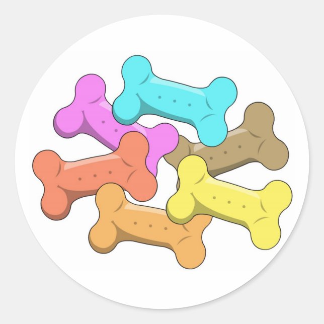 Dog Treats Runder Aufkleber (Vorderseite)