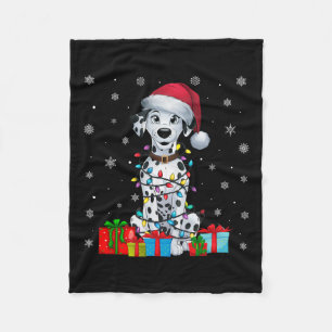Dog Ugly Xmas Lights Weihnachtsmannmütze Dalmatine Fleecedecke