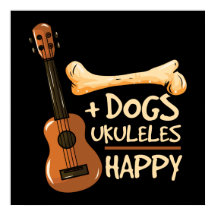 Dog Ukuleles Happy