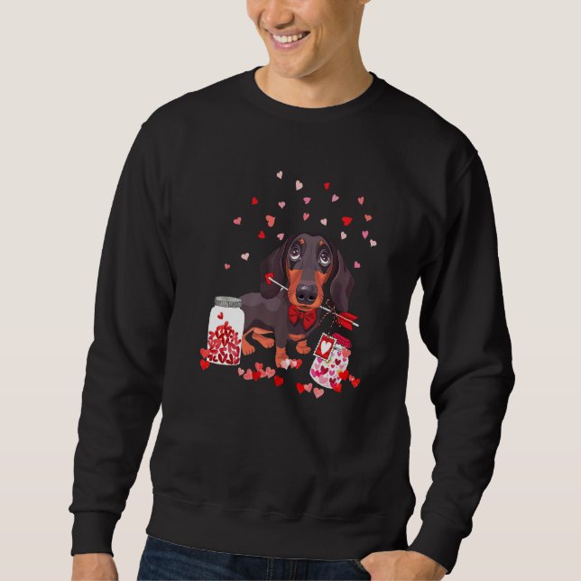 Dog Valentine Cute Dachshund Valentine's Day  1 Sweatshirt (Vorderseite)
