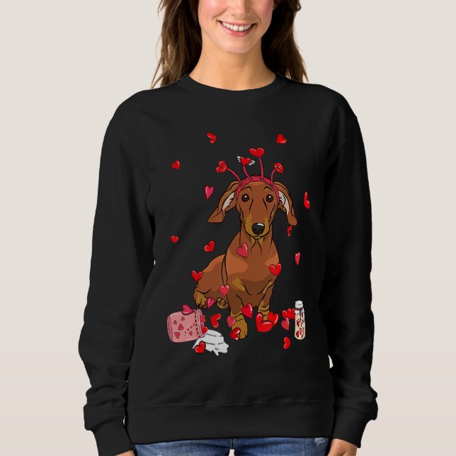 Dog Valentine Gift Cute Dachshund Valentine's Day Sweatshirt (Vorderseite)