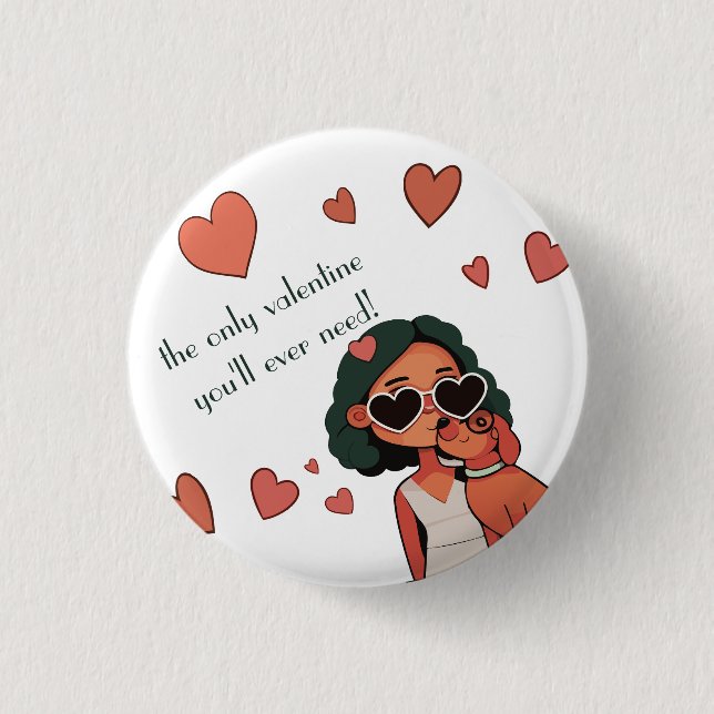 Dog Valentine Tote Bag Button (Vorderseite)