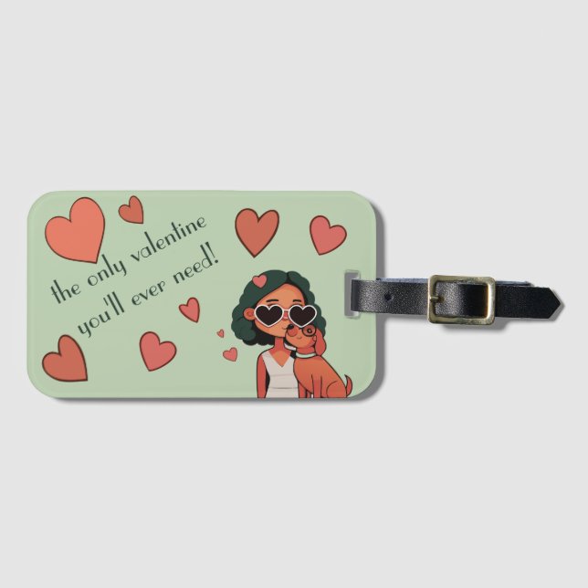 Dog Valentine Tote Bag Gepäckanhänger (Vorderseite (Horizontal))