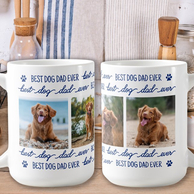 DOG VATER Custom 4 Pet Foto Collage Paw Prints Kaffeetasse (Von Creator hochgeladen)