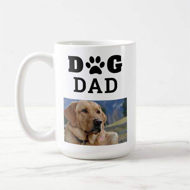 Dog Vater Paw Print Foto Kaffeetasse (Links)