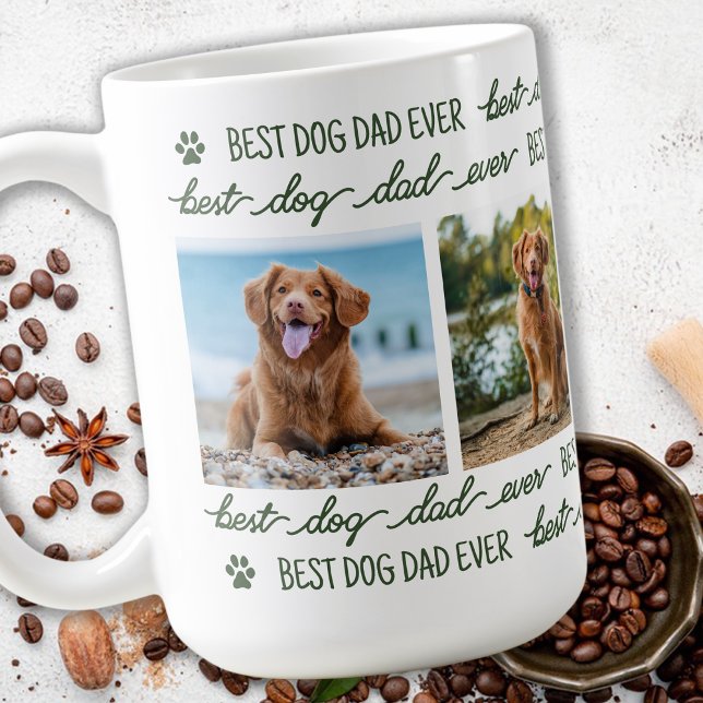 DOG-VATER - Personalisiertes Haustier 4 FotoCollag Kaffeetasse (Von Creator hochgeladen)