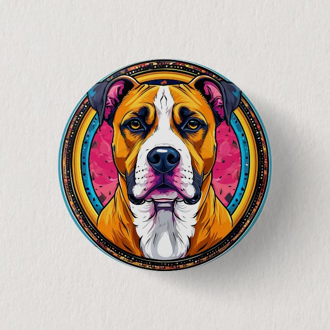 Dog Vector Illustration Button (Vorderseite)