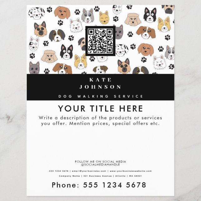 Dog Walker Grooming Dog Trainer Vet Dog Wellness-C Flyer (Vorne)