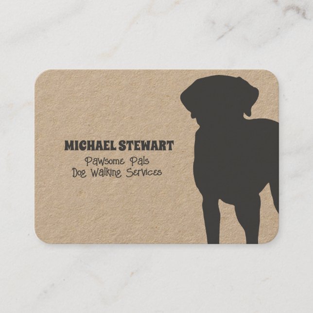 Dog Walker Grooming Sitting Business Card Visitenkarte (Vorderseite)