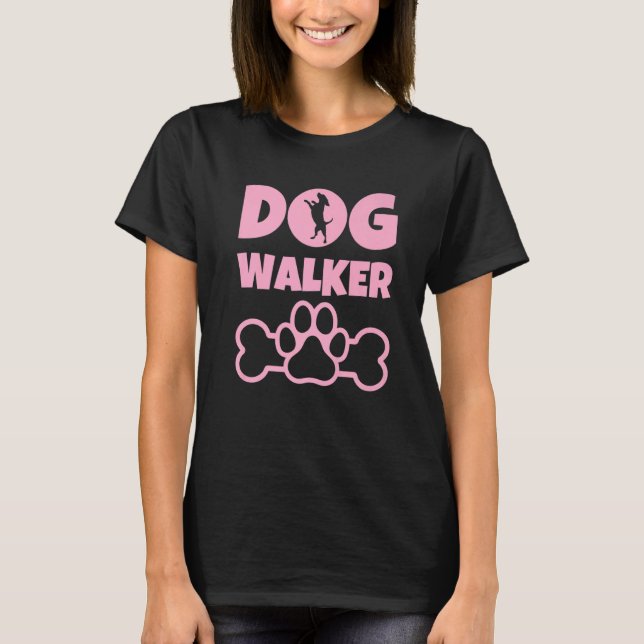 Dog Walker Hund Eigentümer Hund Walking P T-Shirt (Vorderseite)