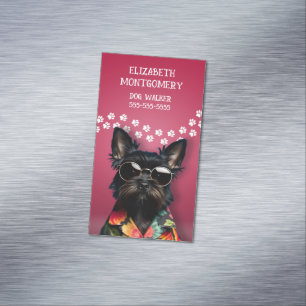 Dog Walker Magnetische Visitenkarte