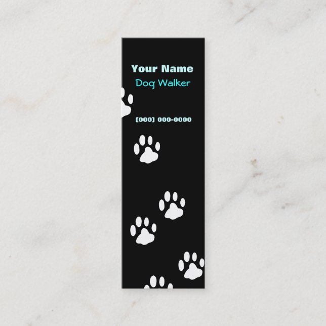 Dog Walker Mini Business Card Visitenkarte (Vorderseite)