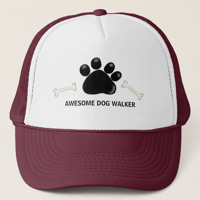 Dog Walker Paw Prints Truckerkappe (Vorderseite)