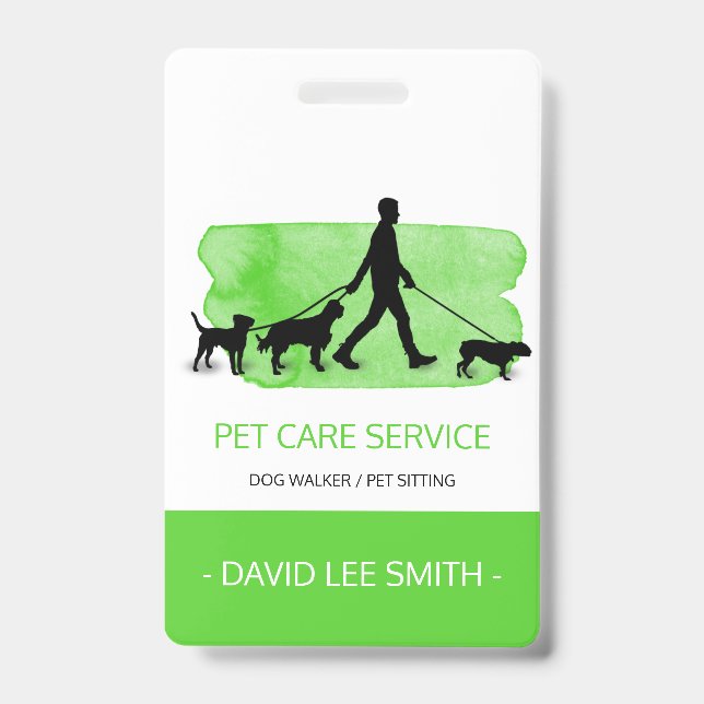 Dog walker / Pet Care Sitting Ausweis (Vorderseite)