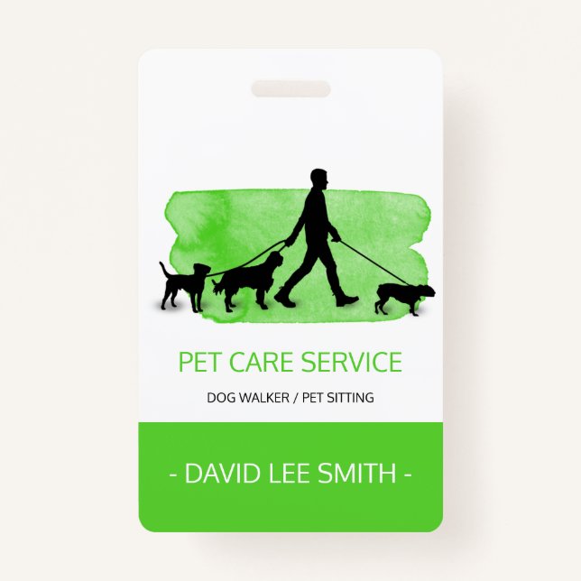 Dog walker / Pet Care Sitting Ausweis (Vorderseite)