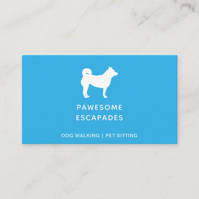 Dog Walker & Pet Sitter Aquamarin Visitenkarte (Vorderseite)