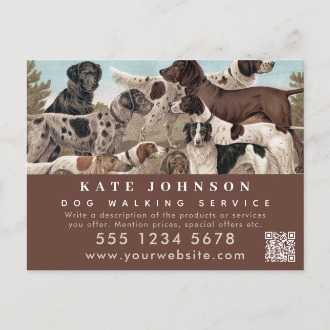 Dog Walker Pet Sitting Animal Care Beruflich Postkarte (Vorderseite)